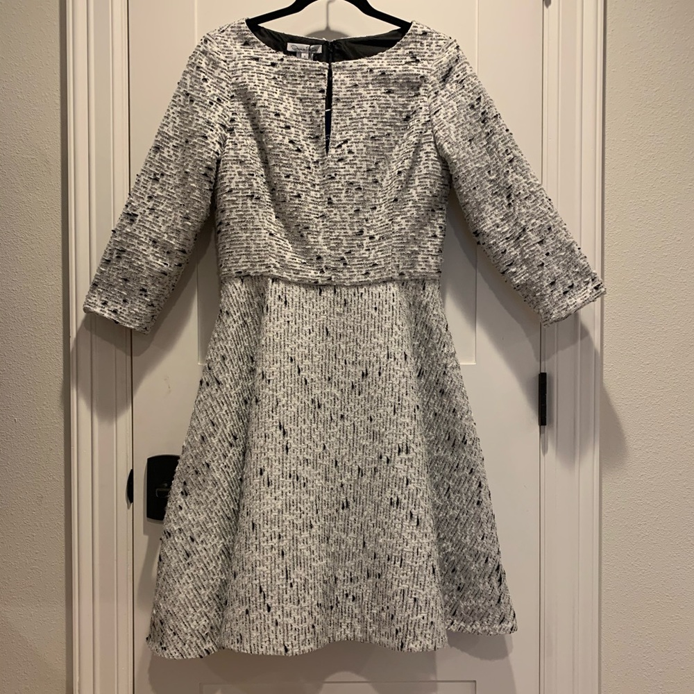 Oscar de la Renta Split-Neck A-Line Dress